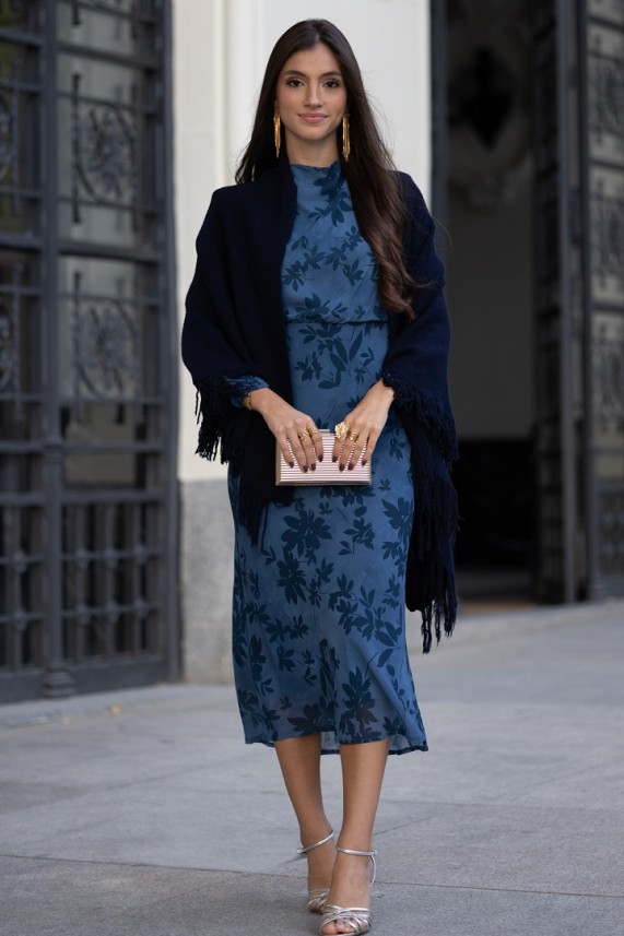 Poncho Taglia azul marino