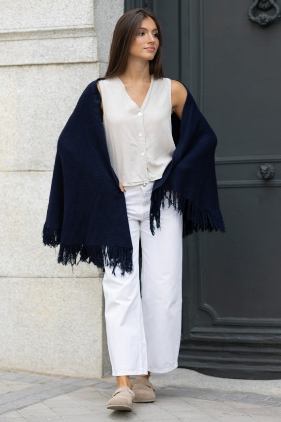 Poncho Taglia azul marino