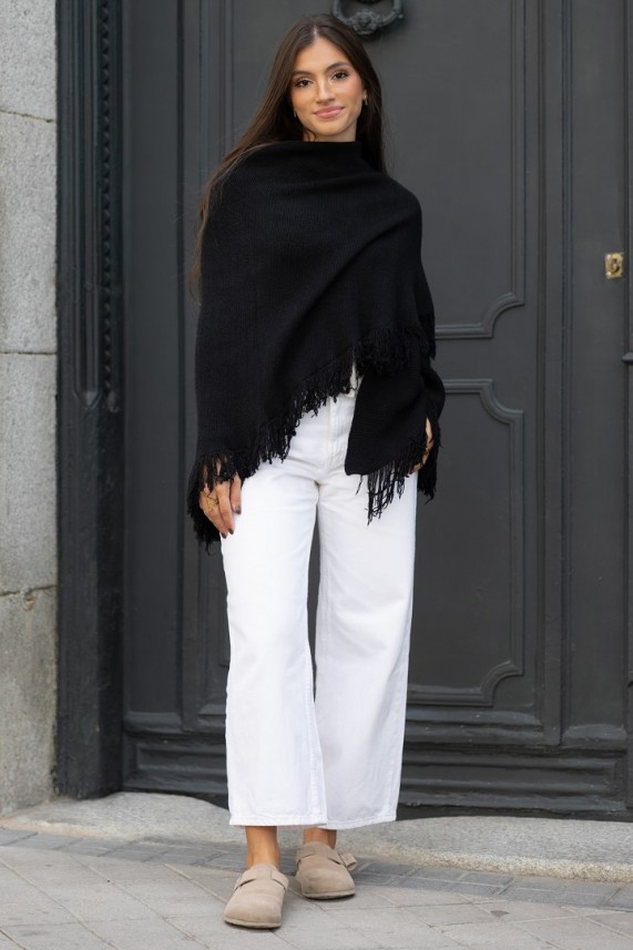 Poncho Taglia negro