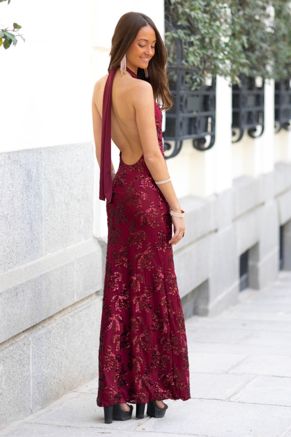 Vestido Melvin burdeos