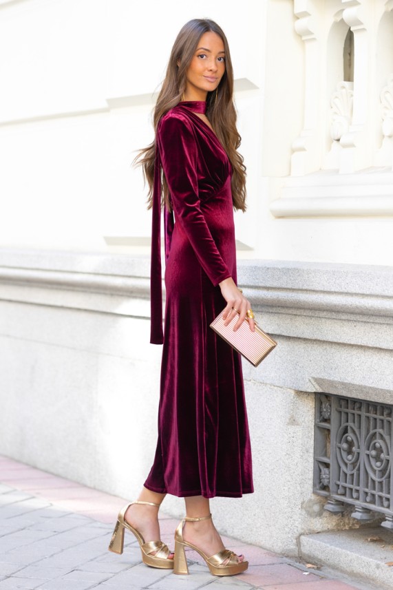 Vestido Stravers burdeos