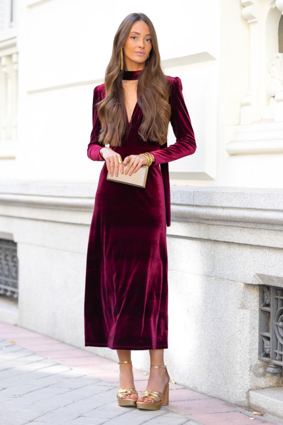 Vestido Stravers burdeos