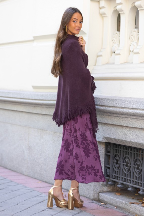 Poncho Taglia berenjena