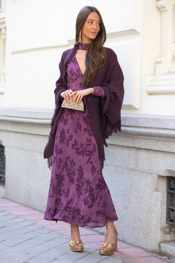 Poncho Taglia berenjena