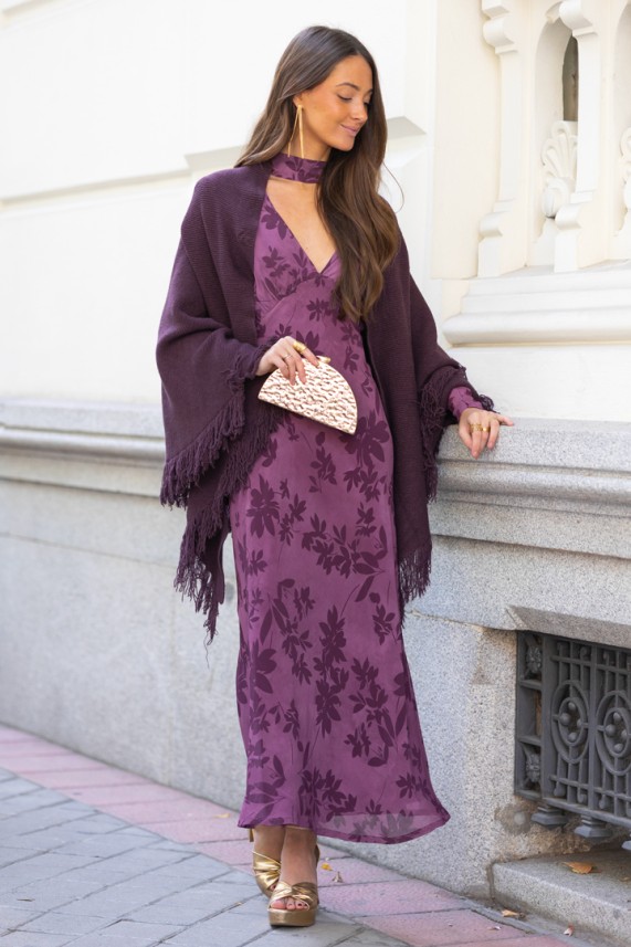 Poncho Taglia berenjena