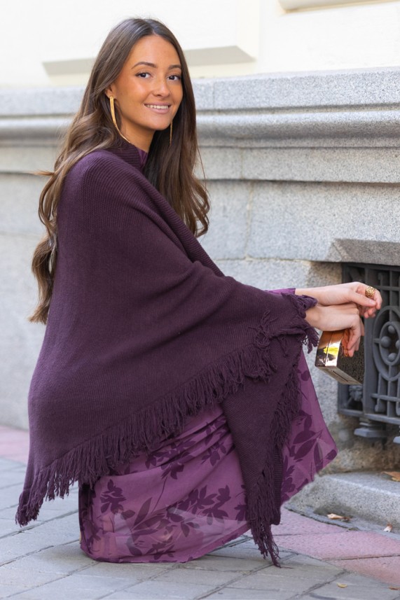 Poncho Taglia berenjena