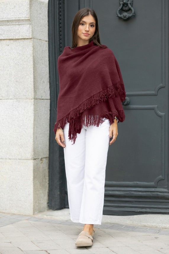 Poncho Taglia burdeos