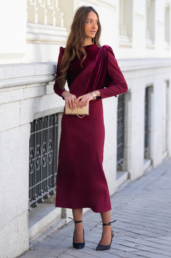 Vestido Bawlens burdeos