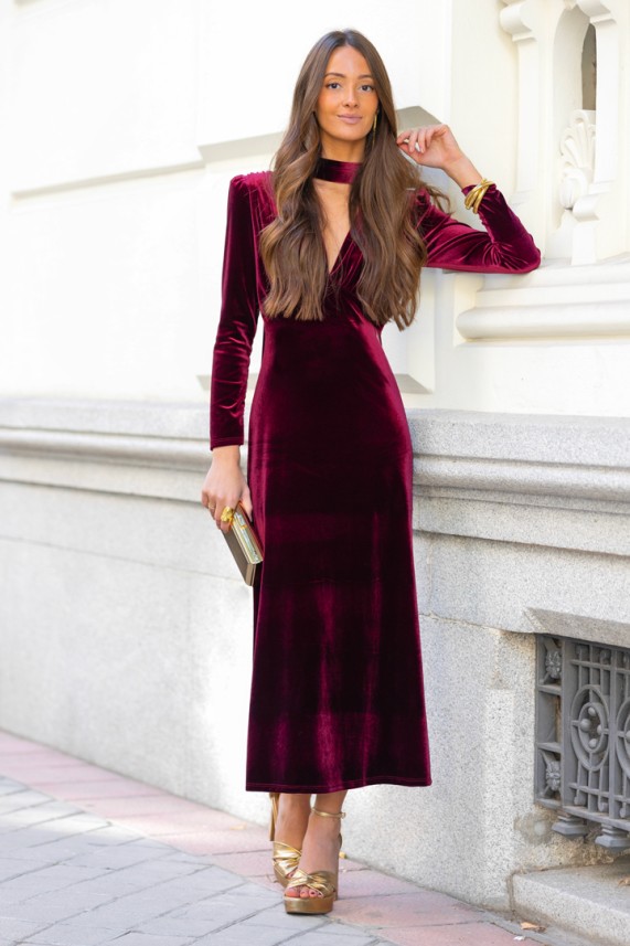 Vestido Stravers burdeos