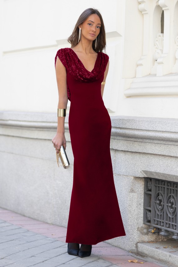 Vestido Chabbey burdeos