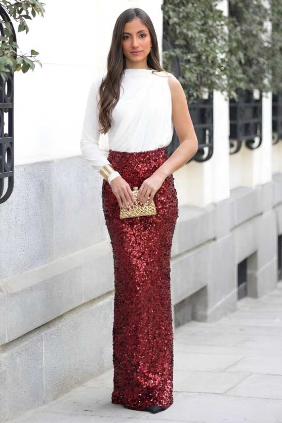 Falda Brenta burdeos