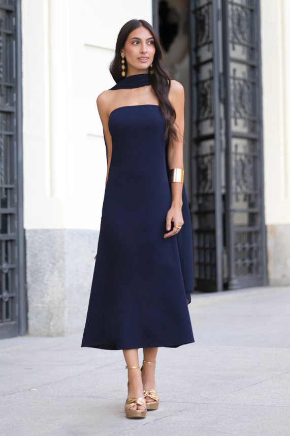 Vestido Milana azul marino