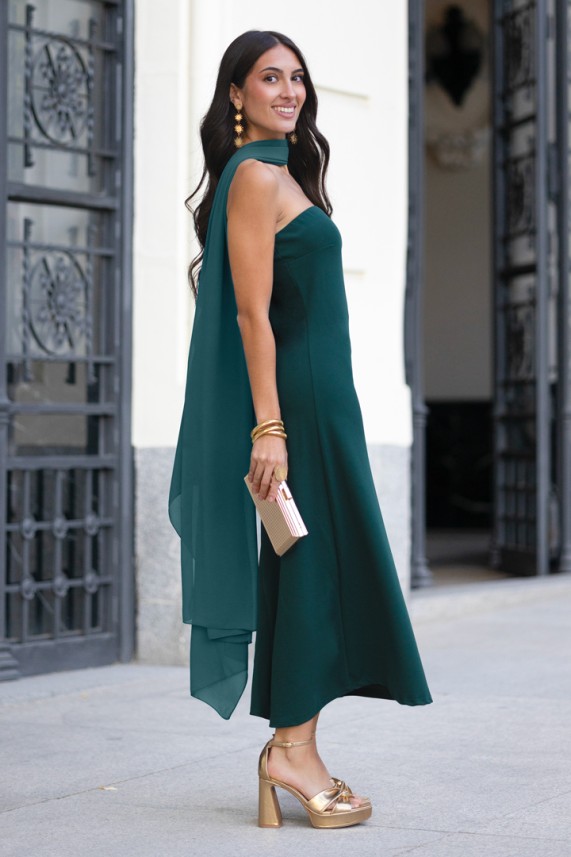 Vestido Milana verde botella