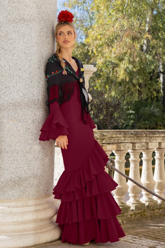 Vestido Durcal burdeos