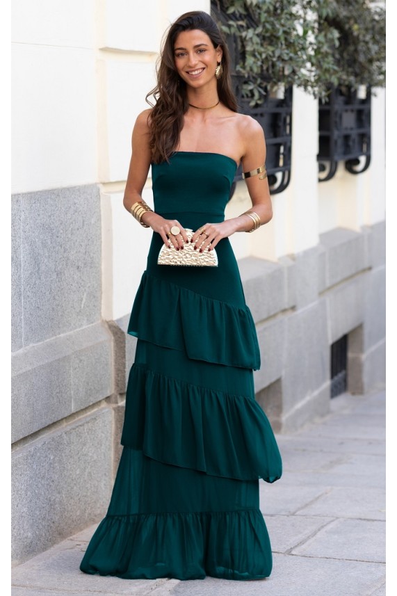 Vestido Daldin verde botella