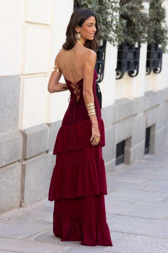 Vestido Daldin burdeos