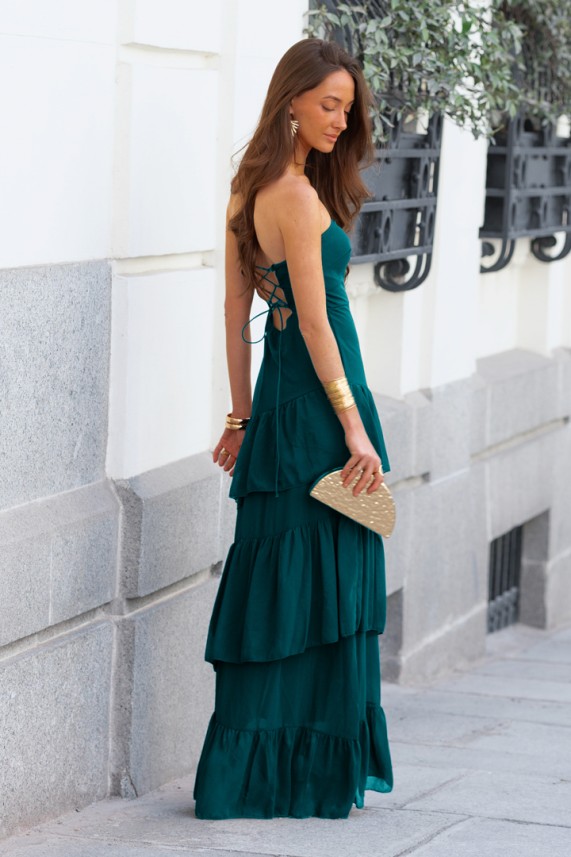 Vestido Daldin verde botella