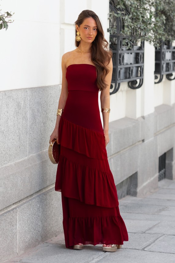 Vestido Daldin burdeos