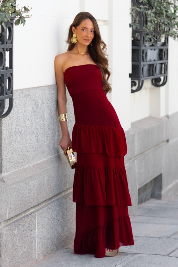 Vestido Daldin burdeos