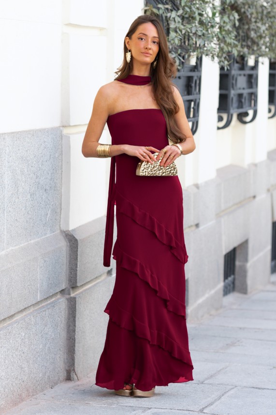 Vestido Atuel burdeos