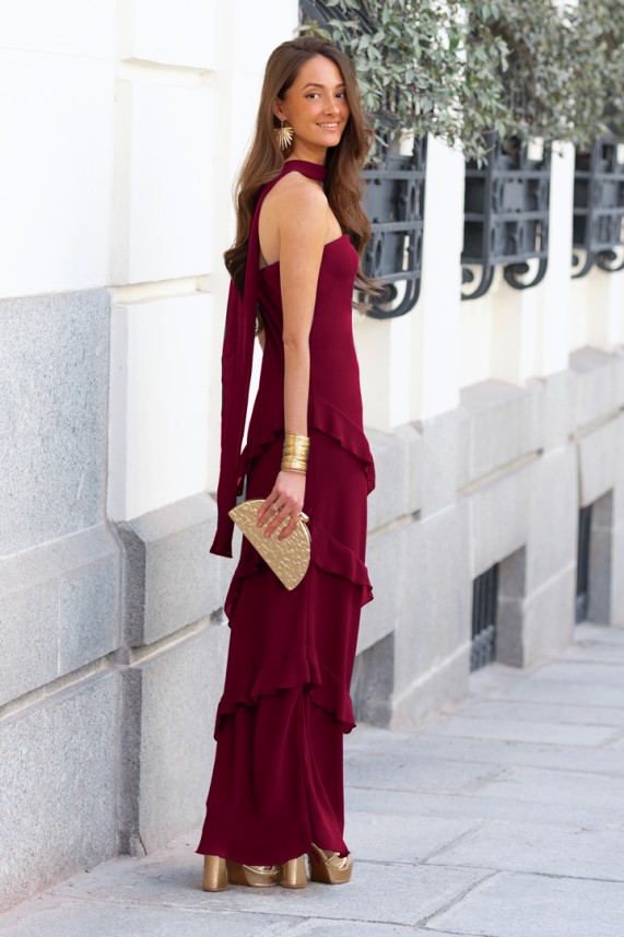 Vestido Atuel burdeos