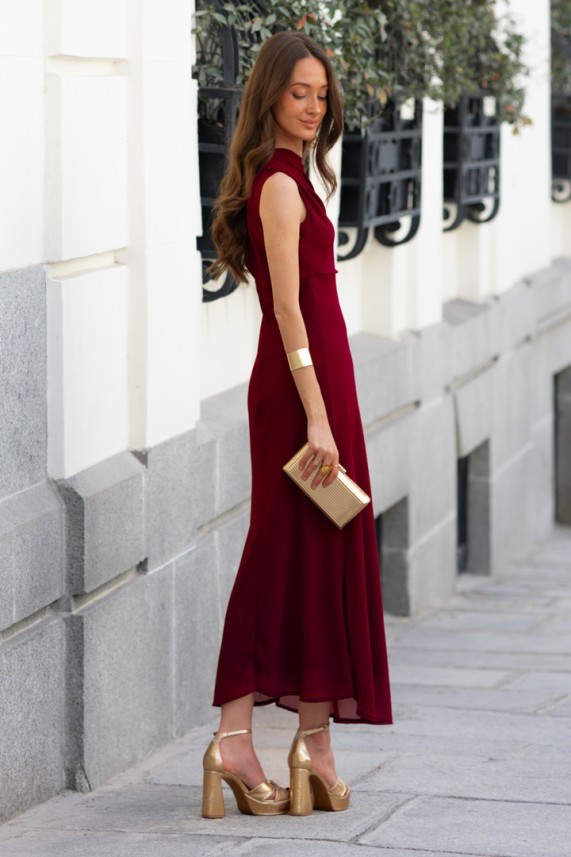 Vestido Luccin burdeos