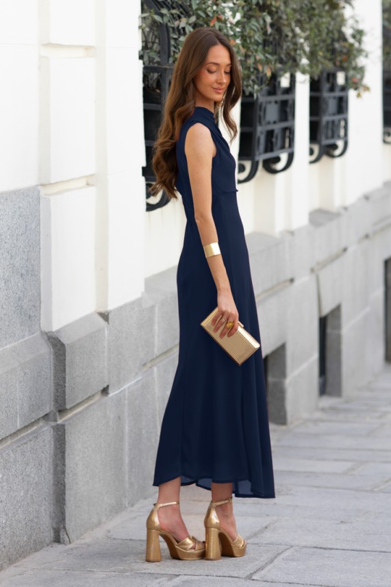 Vestido Luccin azul marino