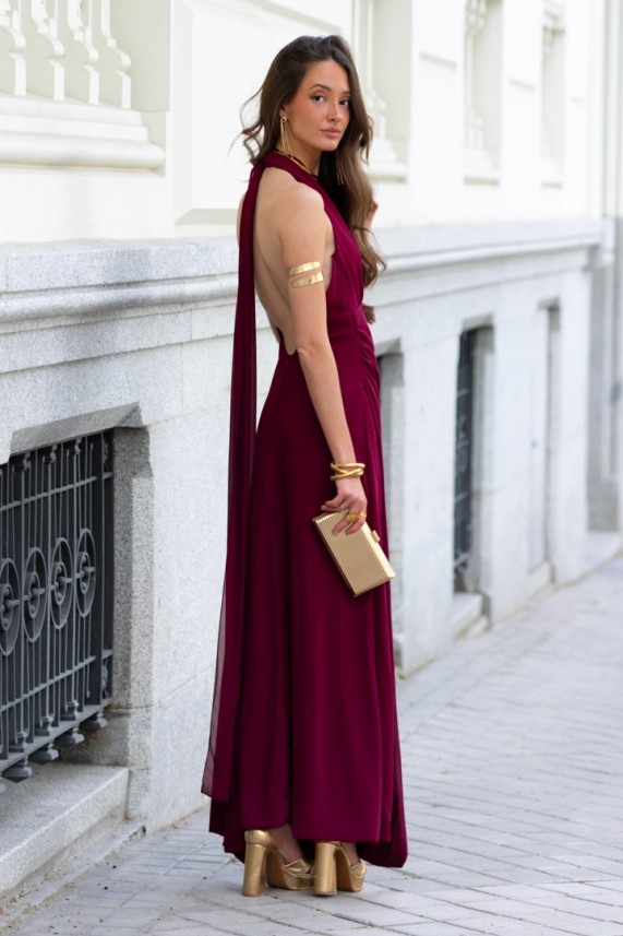 Vestido Marjol burdeos