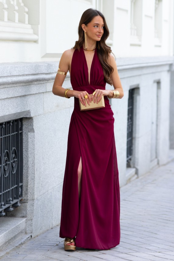 Vestido Marjol burdeos