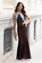 Vestido Sharpe multiposición marrón-celeste