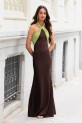 Vestido Sharpe multiposición marrón-pistacho