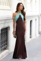 Vestido Sharpe multiposición marrón-cobalto