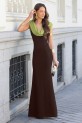 Vestido Molenar marrón-pistacho