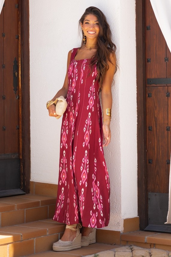 Vestido Biella burdeos