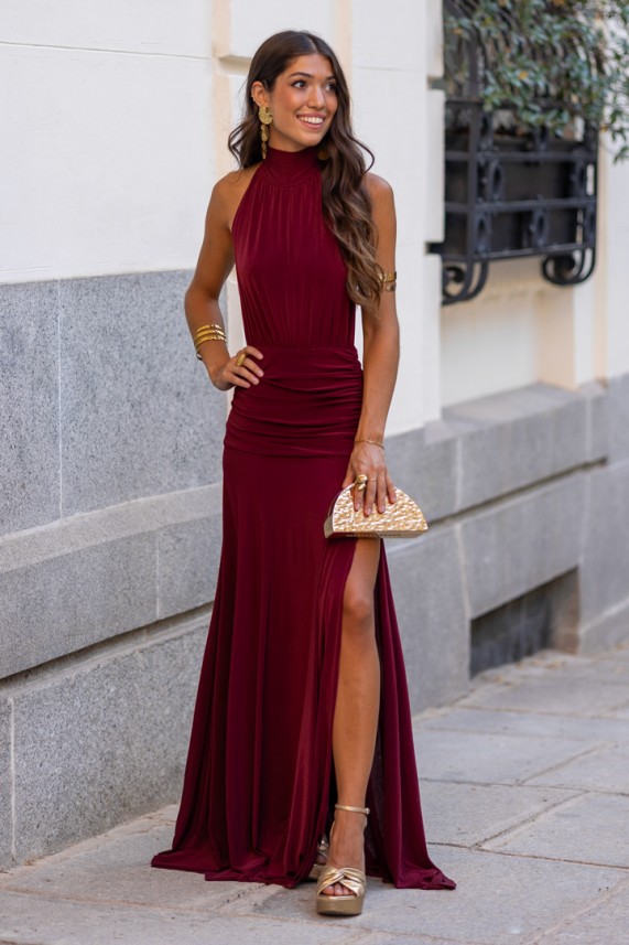 Vestido Konsa burdeos