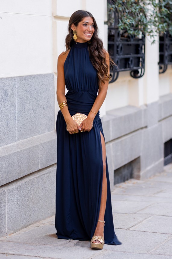 Vestido Konsa azul marino