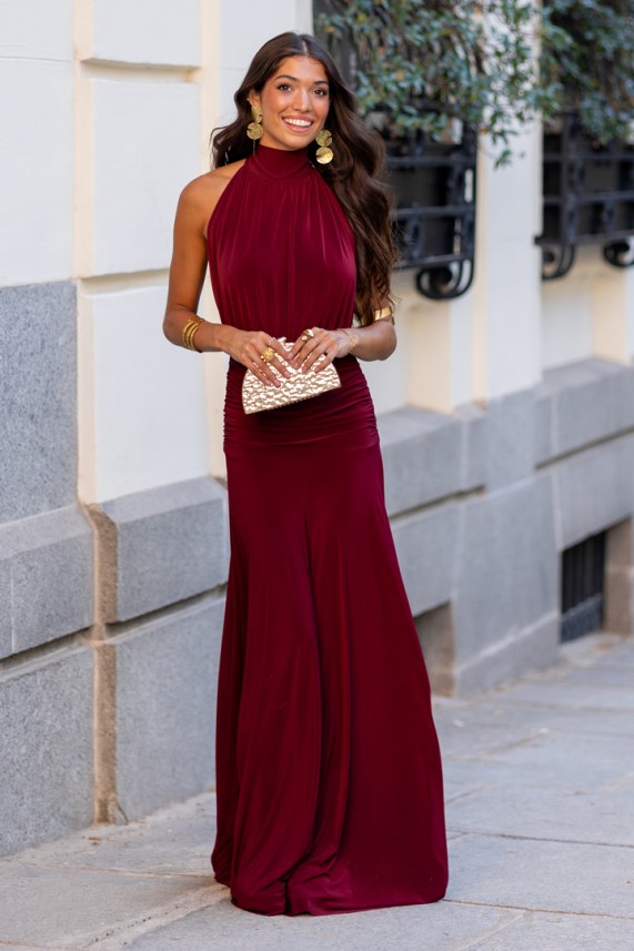Vestido Konsa burdeos