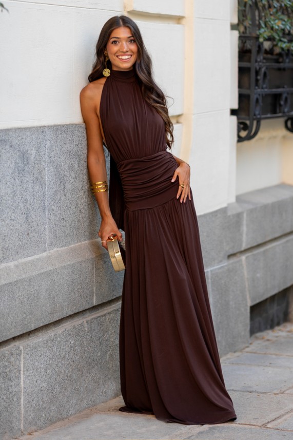 Vestido Konsa marrón