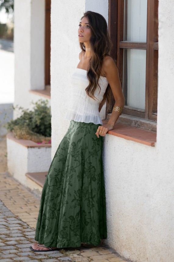 Falda Provenza verde caza