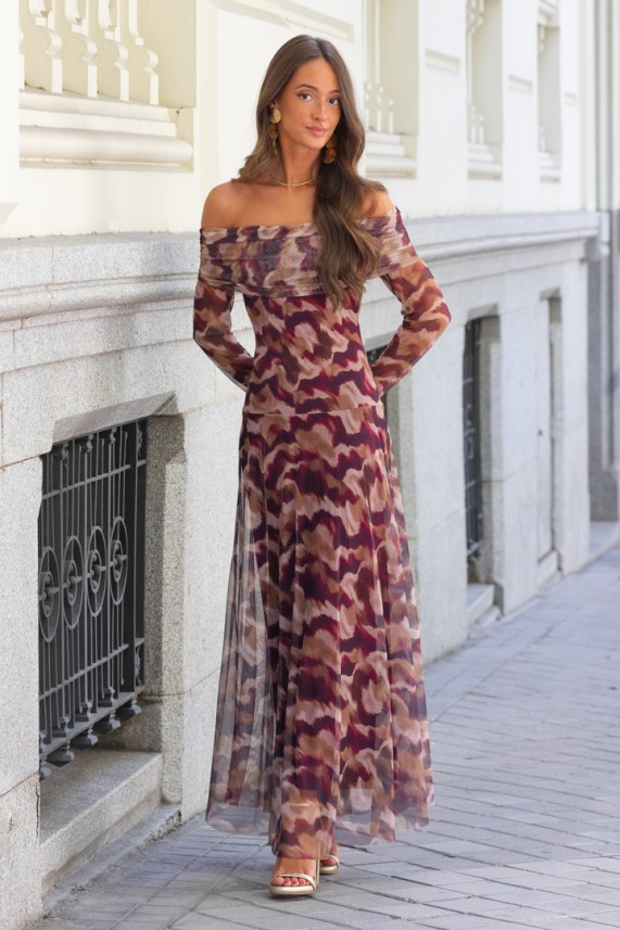 Vestido Craps burdeos