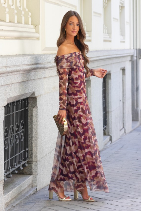 Vestido Craps burdeos