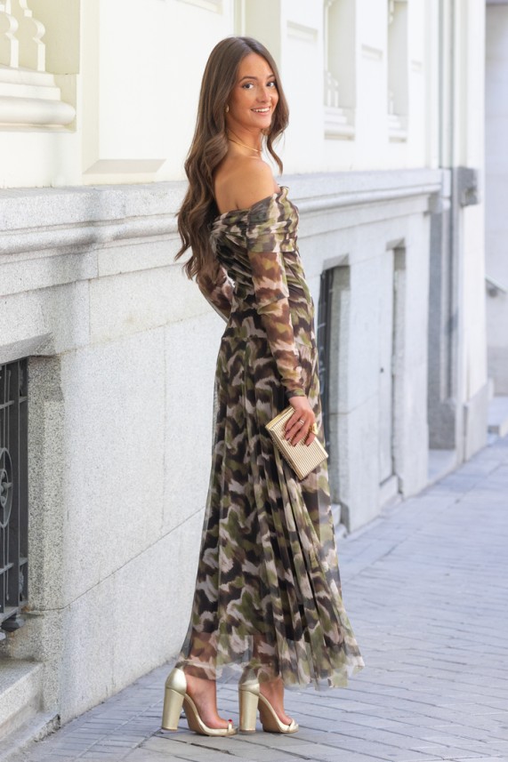 Vestido Craps verde caza
