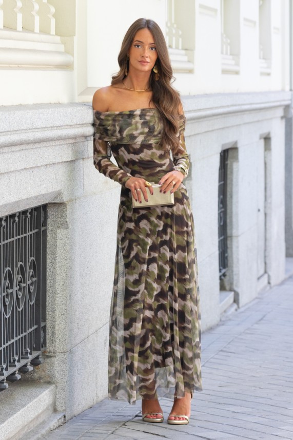 Vestido Craps verde caza