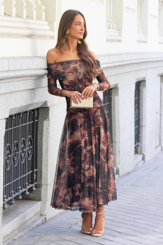 Vestido Craps marrón