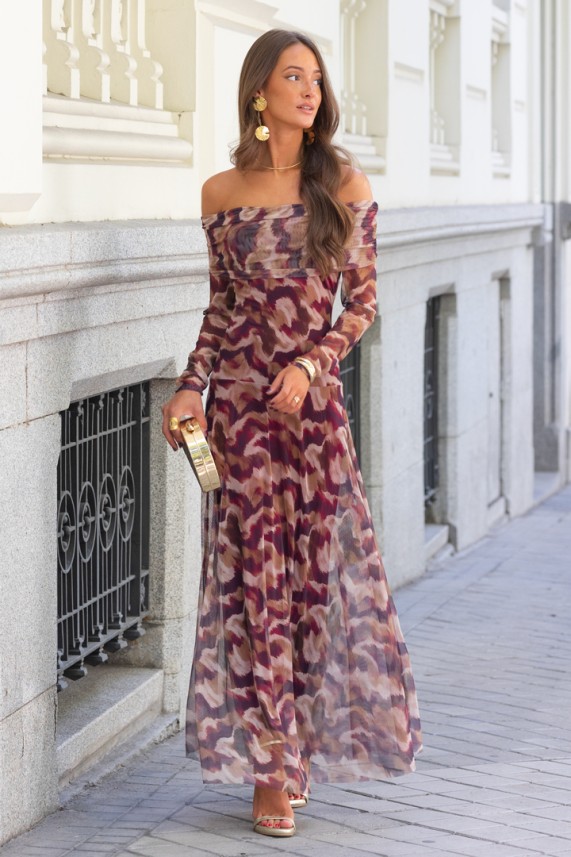 Vestido Craps burdeos