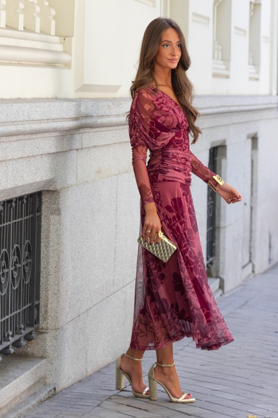 Vestido Lennard burdeos