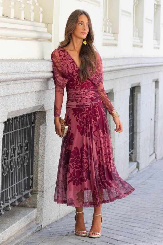 Vestido Lennard burdeos