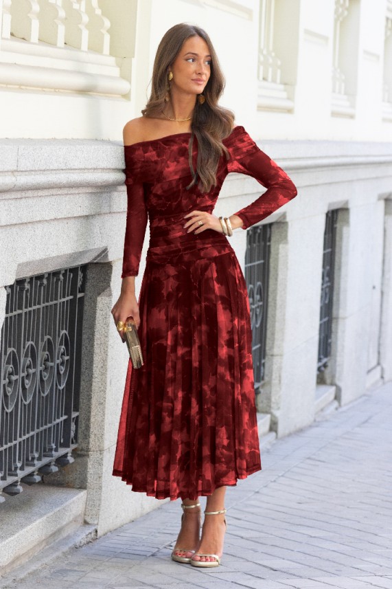 Vestido Oxter burdeos