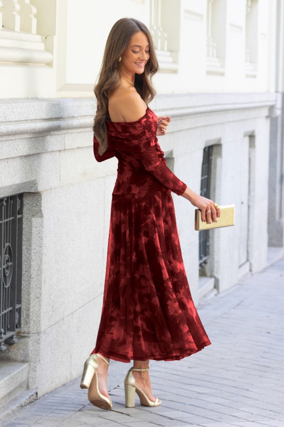 Vestido Oxter burdeos