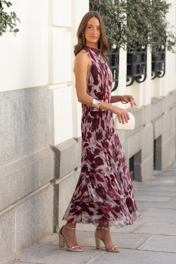 Vestido Bihan burdeos